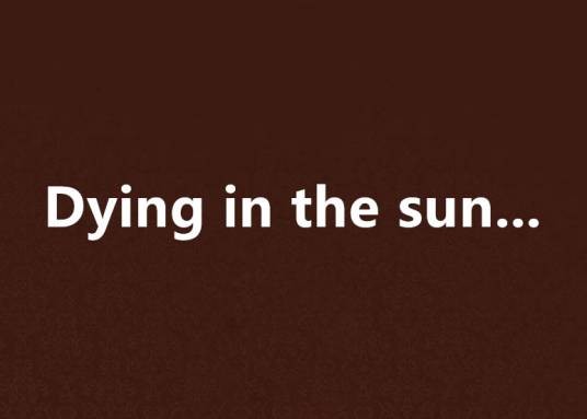 Dying in the sun...