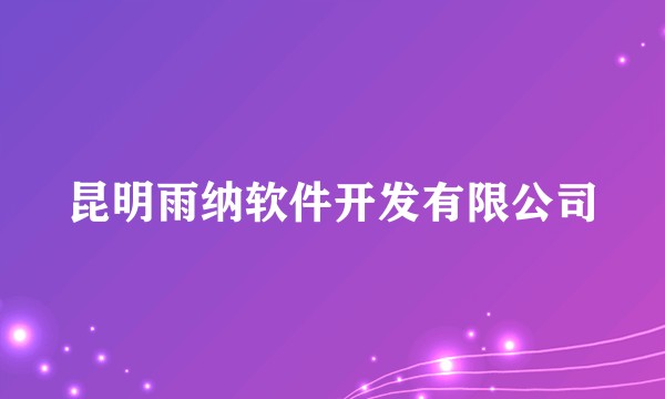 昆明雨纳软件开发有限公司