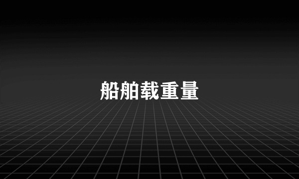 船舶载重量