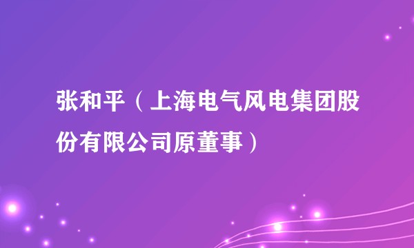 张和平（上海电气风电集团股份有限公司原董事）
