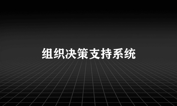 组织决策支持系统