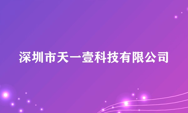 深圳市天一壹科技有限公司