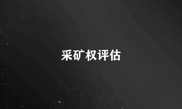 采矿权评估