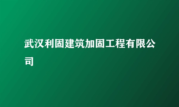 武汉利固建筑加固工程有限公司
