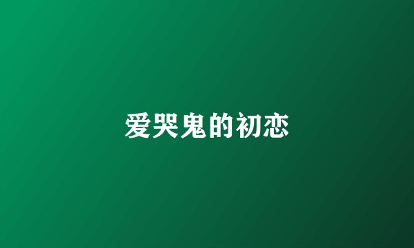 爱哭鬼的初恋