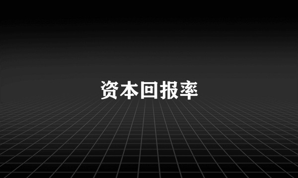 资本回报率
