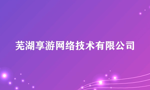 芜湖享游网络技术有限公司