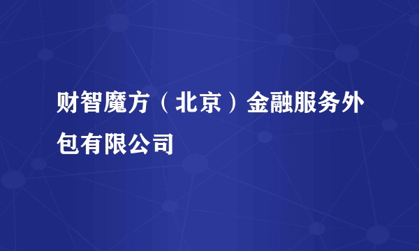 财智魔方（北京）金融服务外包有限公司