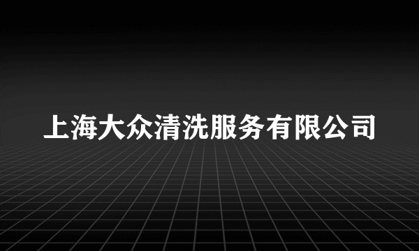上海大众清洗服务有限公司