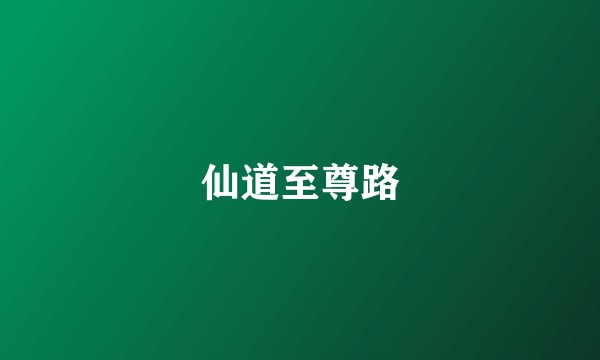 仙道至尊路