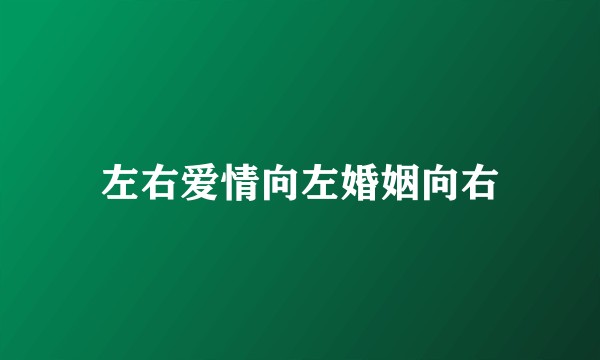 左右爱情向左婚姻向右