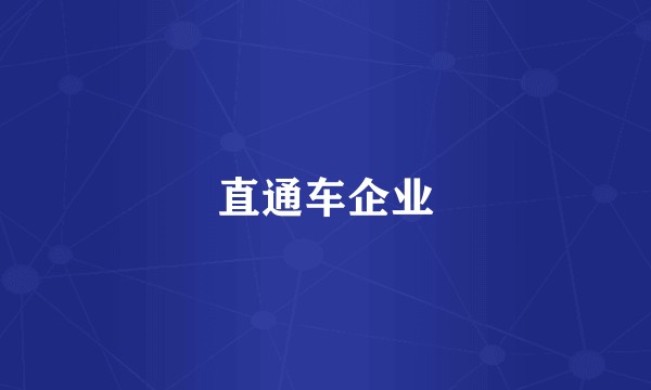 直通车企业