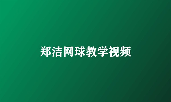 郑洁网球教学视频