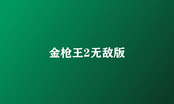 金枪王2无敌版