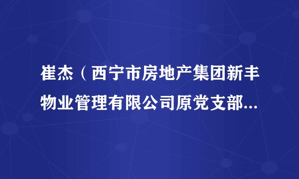 崔杰（西宁市房地产集团新丰物业管理有限公司原党支部书记、经理）