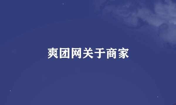 爽团网关于商家