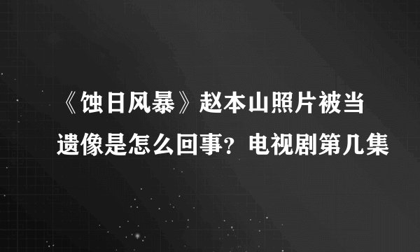 《蚀日风暴》赵本山照片被当遗像是怎么回事？电视剧第几集