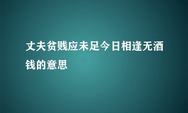 丈夫贫贱应未足今日相逢无酒钱的意思
