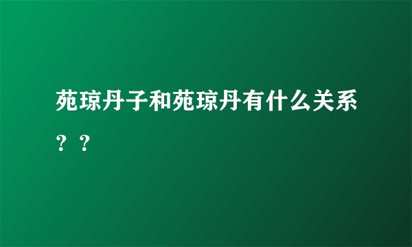 苑琼丹子和苑琼丹有什么关系？？
