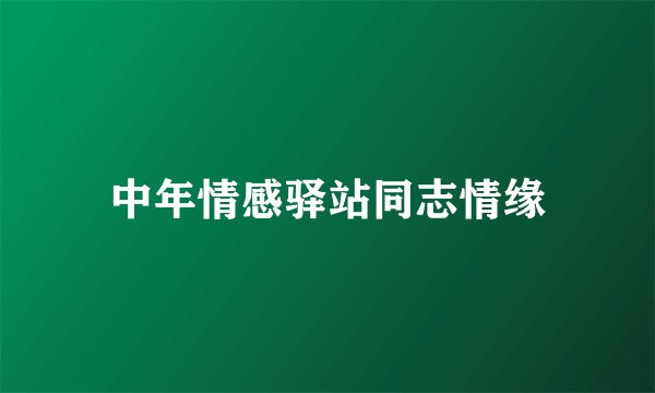 中年情感驿站同志情缘