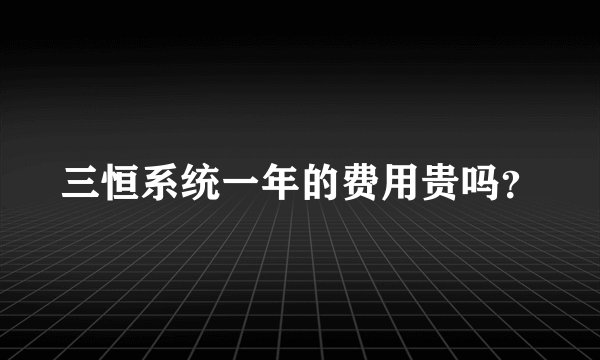 三恒系统一年的费用贵吗？