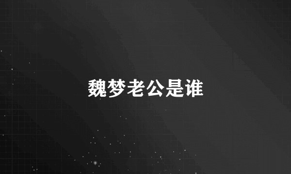 魏梦老公是谁