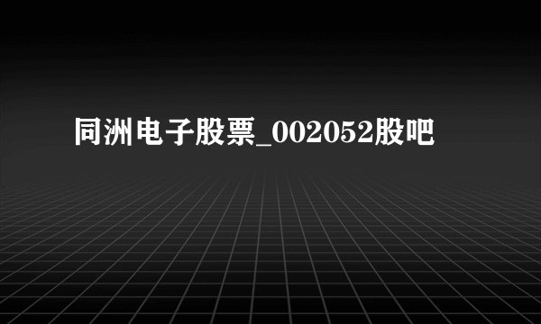 同洲电子股票_002052股吧