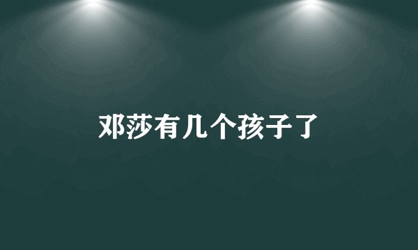 邓莎有几个孩子了