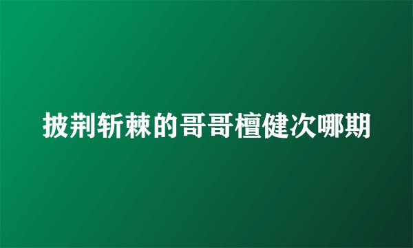 披荆斩棘的哥哥檀健次哪期