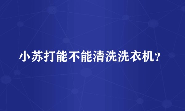 小苏打能不能清洗洗衣机？