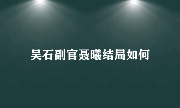 吴石副官聂曦结局如何