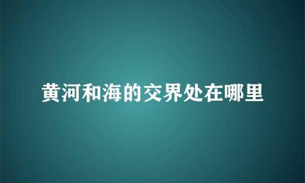 黄河和海的交界处在哪里