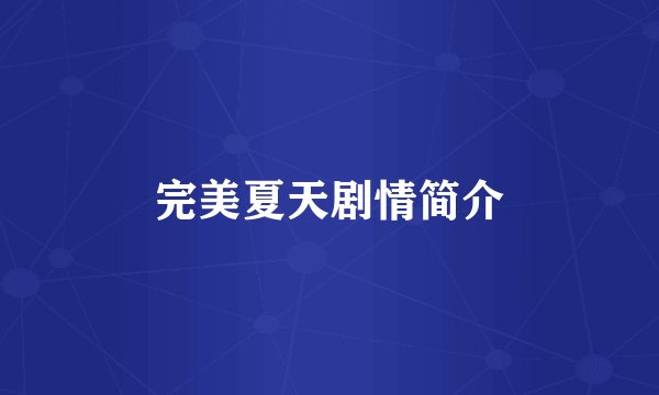 完美夏天剧情简介