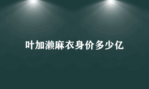 叶加濑麻衣身价多少亿