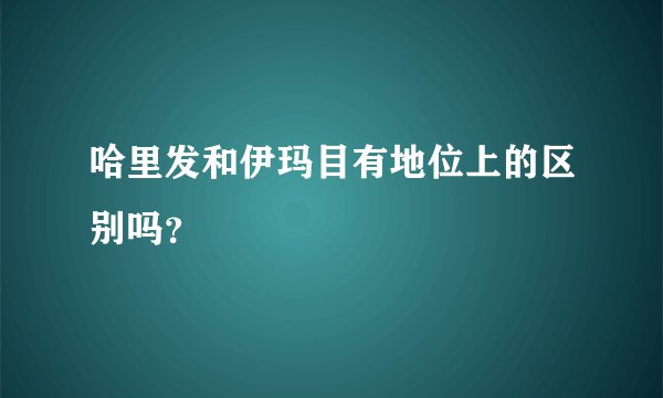 哈里发和伊玛目有地位上的区别吗？