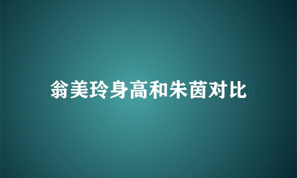 翁美玲身高和朱茵对比