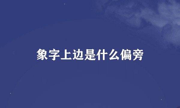象字上边是什么偏旁