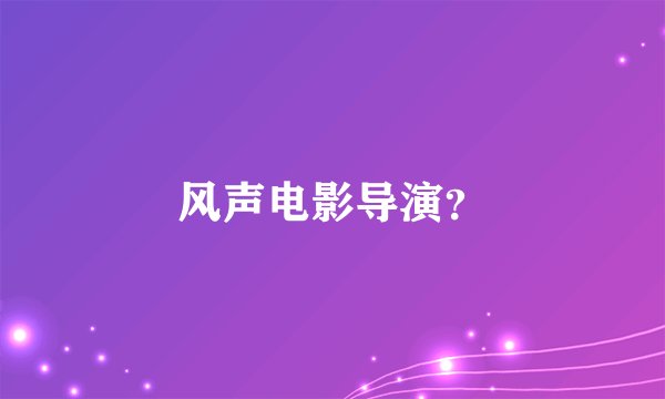 风声电影导演？