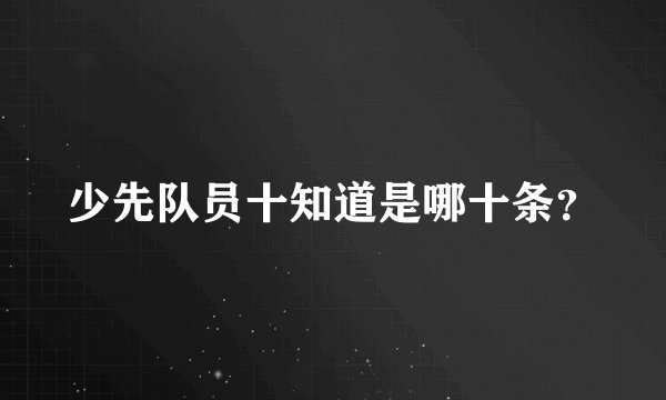 少先队员十知道是哪十条？
