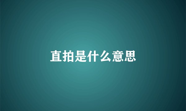 直拍是什么意思