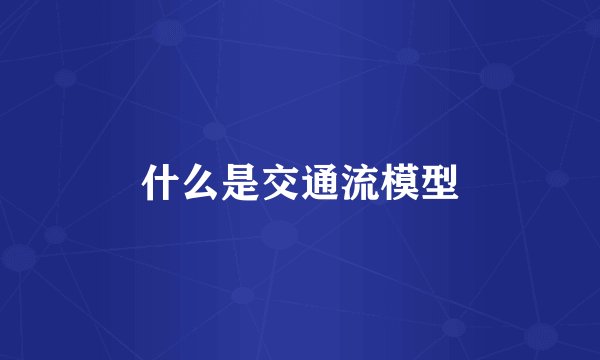什么是交通流模型