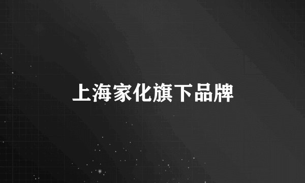 上海家化旗下品牌