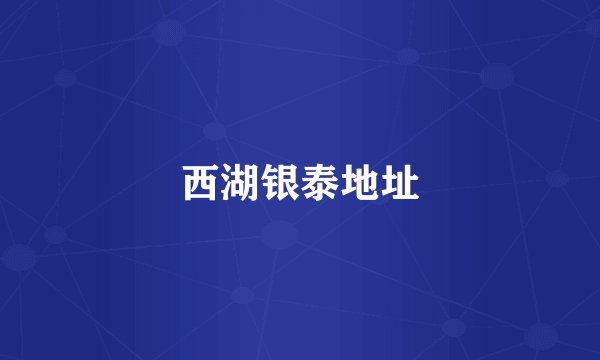 西湖银泰地址