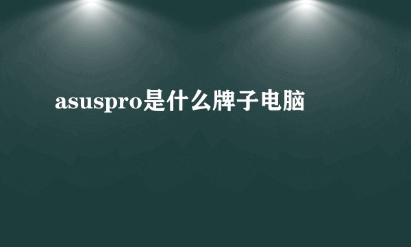 asuspro是什么牌子电脑