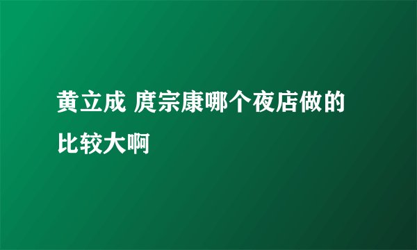 黄立成 庹宗康哪个夜店做的比较大啊