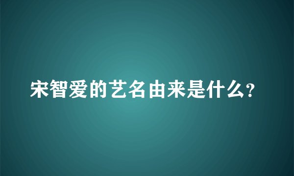 宋智爱的艺名由来是什么？