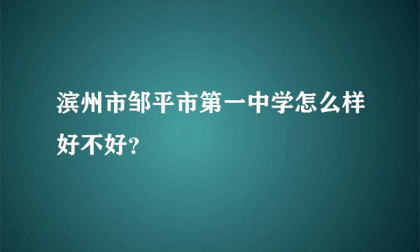 滨州市邹平市第一中学怎么样好不好？
