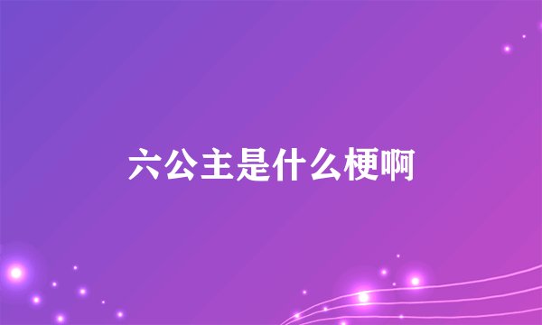 六公主是什么梗啊