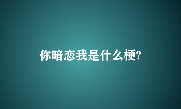 你暗恋我是什么梗?