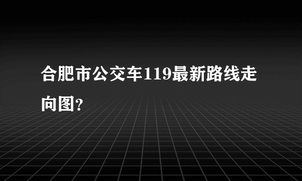 合肥市公交车119最新路线走向图？